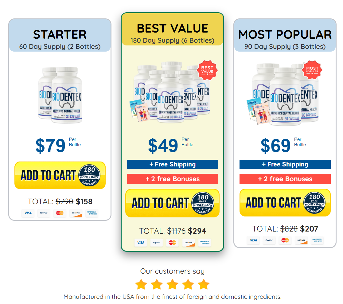 BioDentex pricing and package options